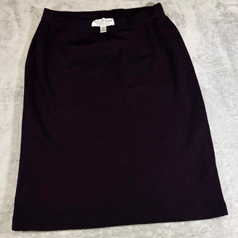 St. John Evening Knit Skirt | Deep Purple | Made in USA | Size 10